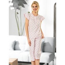 Mini Çiçekli Kapri Pijama Takımı